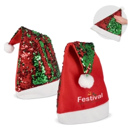 Two-tone sequin Christmas hat