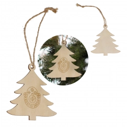 Tree shaped wooden Christmas ornament