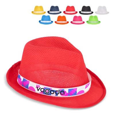 
                                                Polyester hat with band
                                                