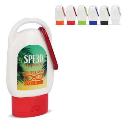 
                                                Sunscreen Lotion with carabiner SPF30 recycled material
                                                