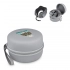 Contoured memory foam travel pillow with EVA case