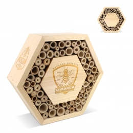 Bee House made of FSC Wood Hexagonal