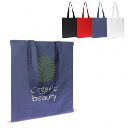 Сумка из органического хлопка, цветная, длинная 140 г/м², 38х42 см