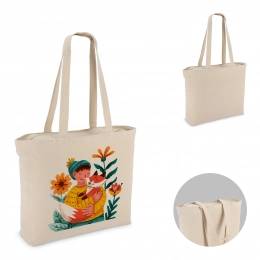 Хлопковая сумка-тоут с молнией OEKO-TEX® 47 x 11 x 35см 320г/м²