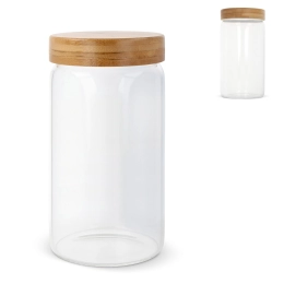 Canister glass & bamboo 1200ml