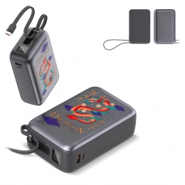 Портативное зарядное устройство Nova Laptop 65W с встроенным кабелем USB-C 30000 мAh