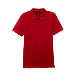 SOFTSTYLE ® LADIES' DOUBLE PIQUÉ POLO WITH 3 COLOUR-MATCHED BUTTONS
