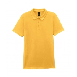 SOFTSTYLE ® LADIES' DOUBLE PIQUÉ POLO WITH 3 COLOUR-MATCHED BUTTONS