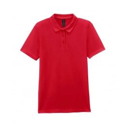SOFTSTYLE ® LADIES' DOUBLE PIQUÉ POLO WITH 3 COLOUR-MATCHED BUTTONS
