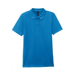 SOFTSTYLE ® LADIES' DOUBLE PIQUÉ POLO WITH 3 COLOUR-MATCHED BUTTONS