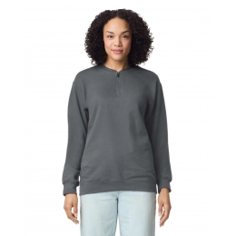 Флисовая толстовка для взрослых с молнией на 1/4 длины, средней плотности, мягкая на ощупь