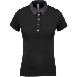 LADIES' TWO-TONE JERSEY POLO SHIRT
