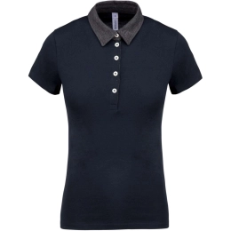 LADIES' TWO-TONE JERSEY POLO SHIRT
