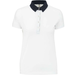 LADIES' TWO-TONE JERSEY POLO SHIRT