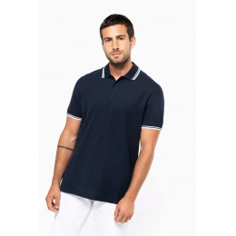 MEN'S SHORT-SLEEVED POLOSHIRT WITH CONTRASTING PIPING