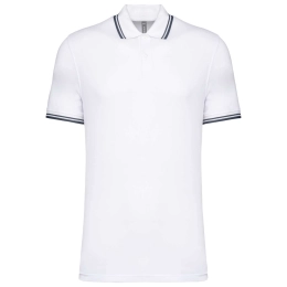 Мужская футболка-поло с коротким рукавом и контрастной отделкой
