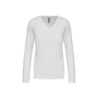 
                                            LADIES' LONG-SLEEVED V-NECK T-SHIRT
                                            