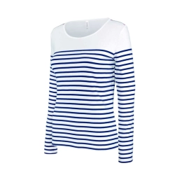 LADIES’ LONG-SLEEVED BRETON STRIPE TOP