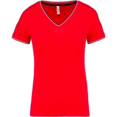 
                                            LADIES' PIQUÉ KNIT V-NECK T-SHIRT
                                            