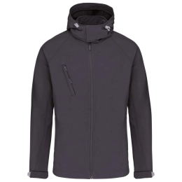 MEN'S DETACHABLE HOODED SOFTSHELL JACKET
