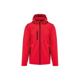 UNISEX 3-LAYER SOFTSHELL HOODED JACKET WITH REMOVABLE SLEEVES