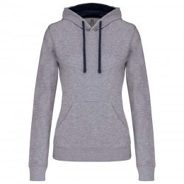 ЖЕНСКОЕ КОНТРАСТНОЕ ХУДИ С КАПЮШОНОМ