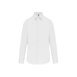 Мужская приталенная рубашка с длинным рукавом, не требующая глажки