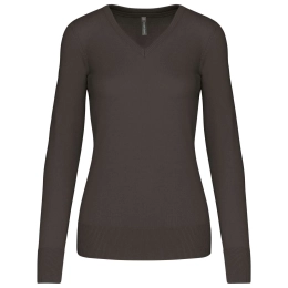 LADIES' V-NECK JUMPER