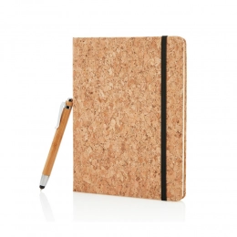 Блокнот формата A5 с бамбуковой ручкой и стилусом