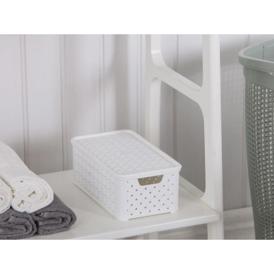 
                                                Ariannal medium basket with cover 29x16,6x11,2cm col. white
                                                