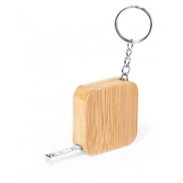 Keyrings. Bamboo keyring, measuring tape 1m