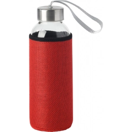 Glass bottle TAKE JUTY, red