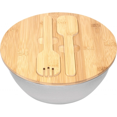 
                                            Salad bowl EAT HEALTHY, brown, silver
                                            