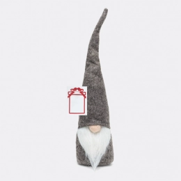 Felt Christmas gnome with pointy hat HANS, grey