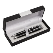 Pen set MANZONI, black, silver