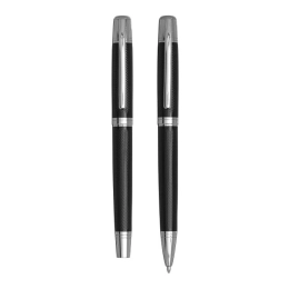 Pen set MANZONI, black, silver