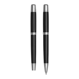 Pen set MANZONI, black, silver