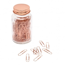 COPPER CLIP paper clips in a jar, copper