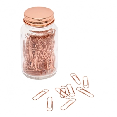 
                                            COPPER CLIP paper clips in a jar, copper
                                            