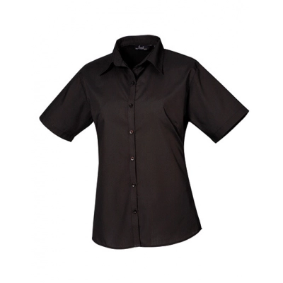 
                                                Ladies` Poplin Short Sleeve Blouse
                                                