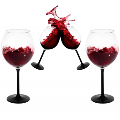 
                                            Altom Design Onyx wine glasses with black stem 700 ml, set of 4
                                            