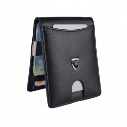 Кожаный кошелек с зажимом и RFID-защитой