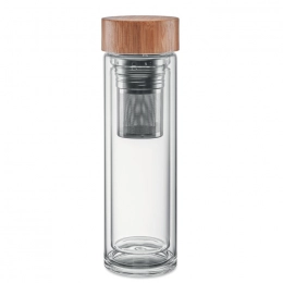 Glass thermos bottle
