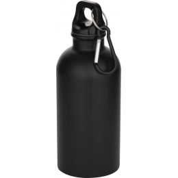 Бутылка для воды из переработанной матовой нержавеющей стали объемом 400 мл с карабином 