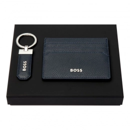 Set Classic Grained Navy (key ring & card holder)