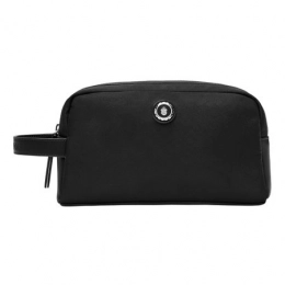Button Black Toiletry Bag
