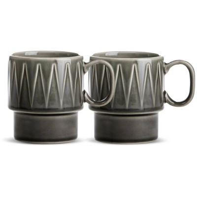 
                                            COFFEE & MORE 2-PACK COFFEE MUG, GREY
                                            