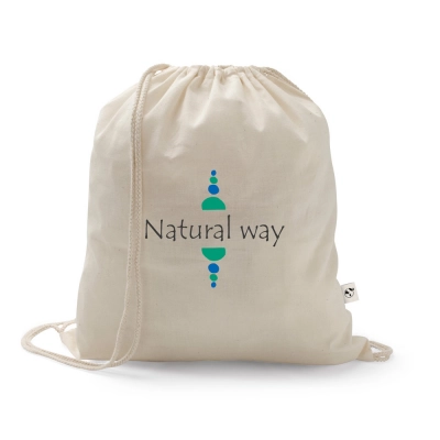 
                                                SALAMANCA. Drawstring bag in recycled cotton (70%) and polyester (30% rPET) (140 g/m²)
                                                