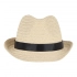 Plant straw hat with coloured band