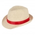 Plant straw hat with coloured band